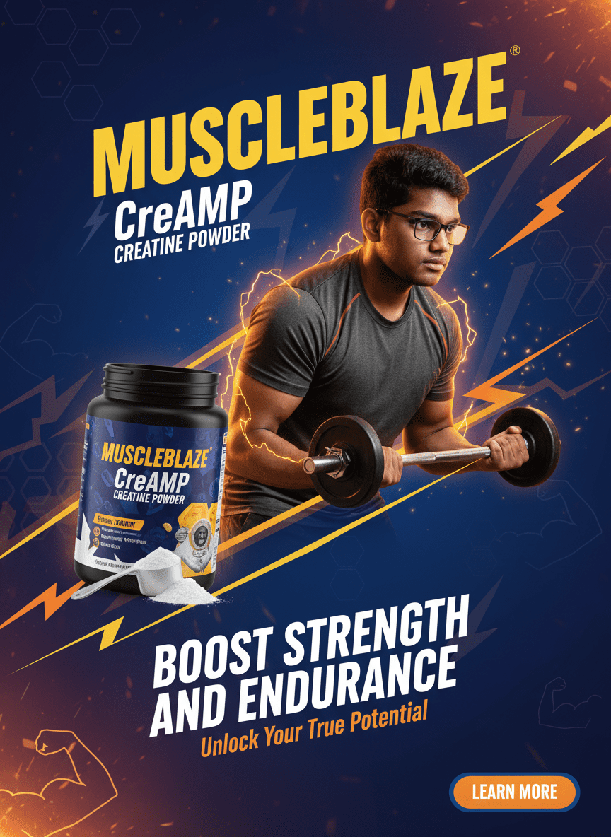 💪 Boost Your Strength & Endurance with MuscleBlaze CreAMP Creatine Powder. revanth sai